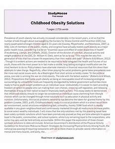 Cause and effect essay on child obesity
